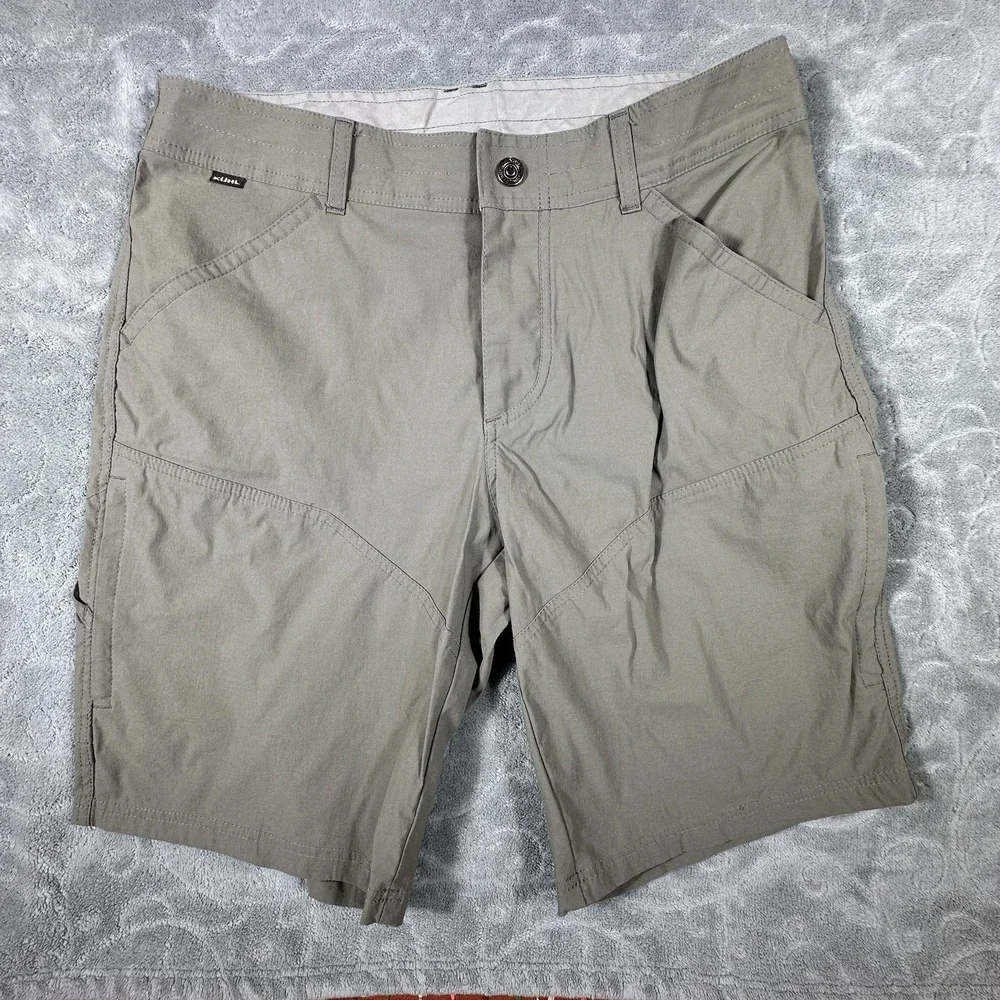 KUHL Renegade Shorts Mens 33 Khaki Brown Stretch Hiking Outdoor Performance 11